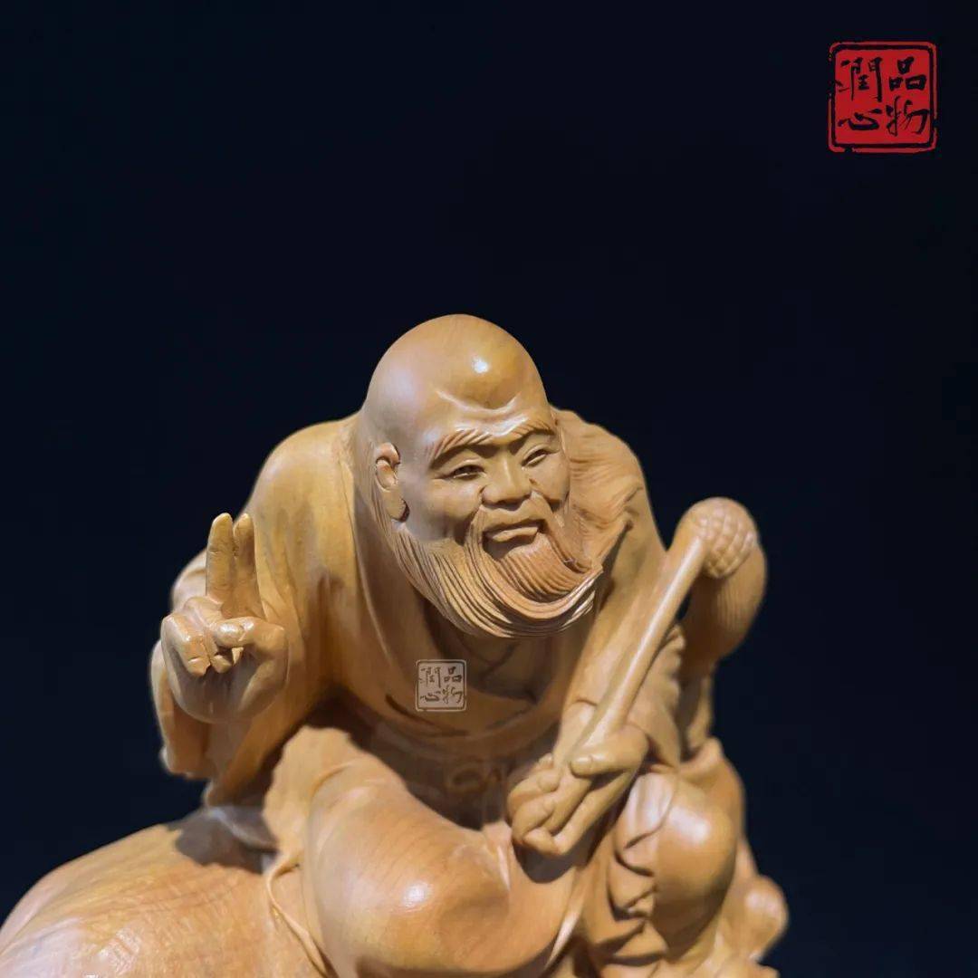 【品物润心】小叶黄杨木雕珍品《老子出关》_家具_平台_寓意