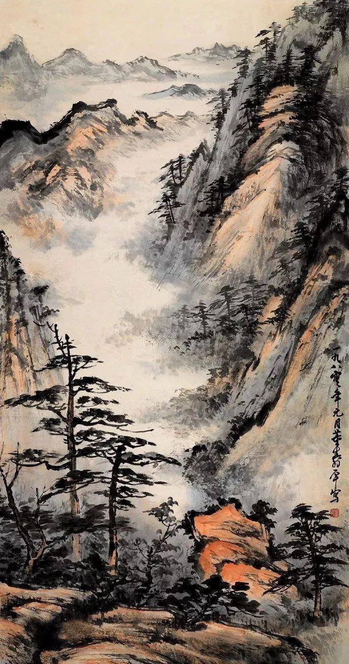 董寿平:山水画黄山云松,布局精到,笔墨活泼,出于天籁_影响_中国画