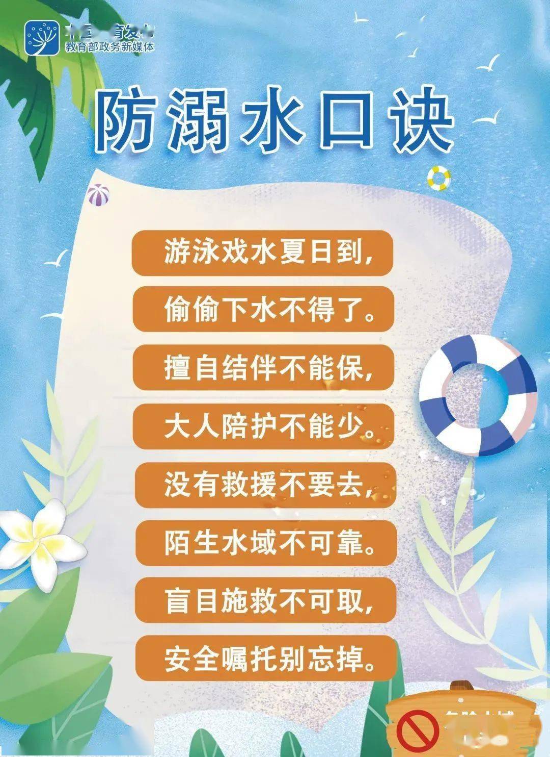 防溺水顺口溜自救图片