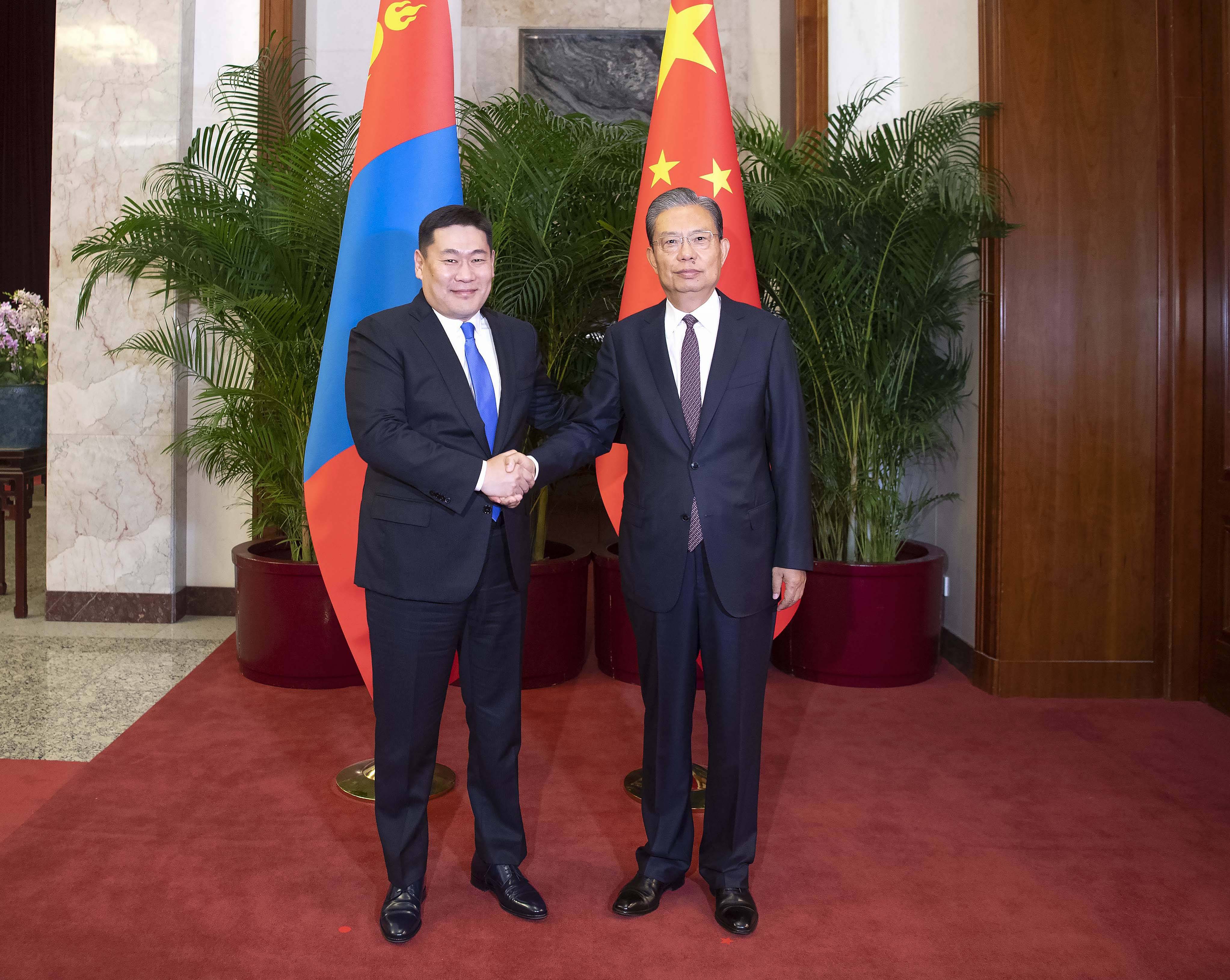 (时政)赵乐际会见蒙古国总理奥云额尔登