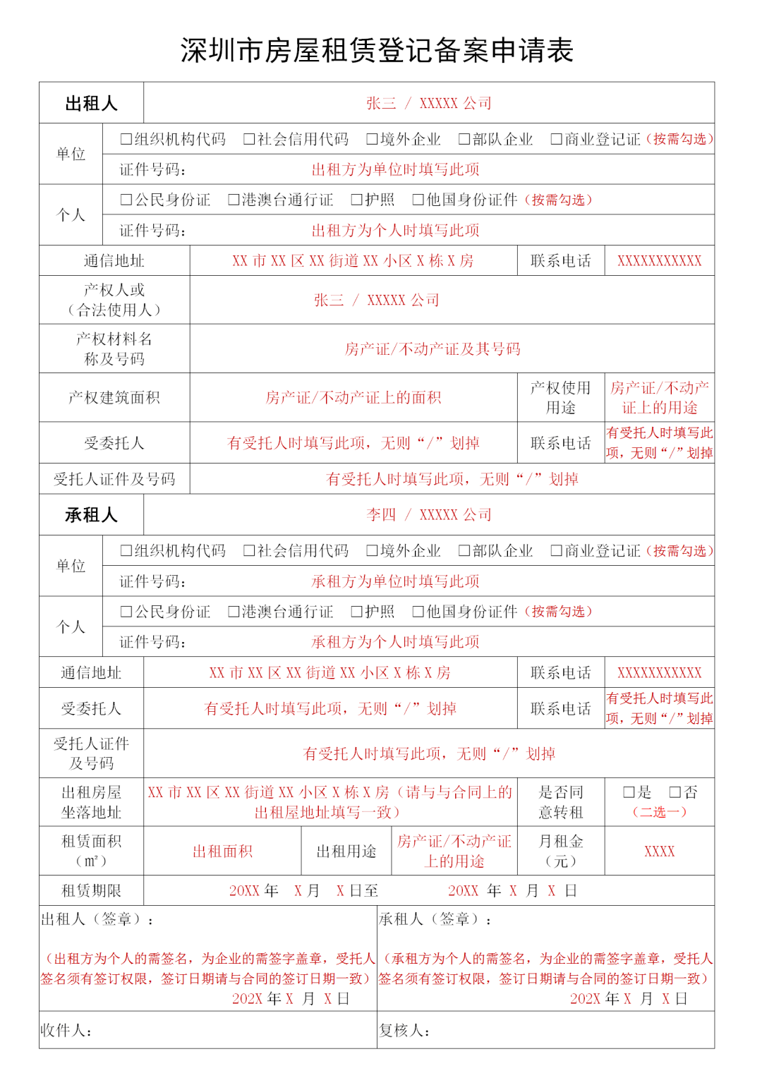 深圳房屋租赁凭证图片