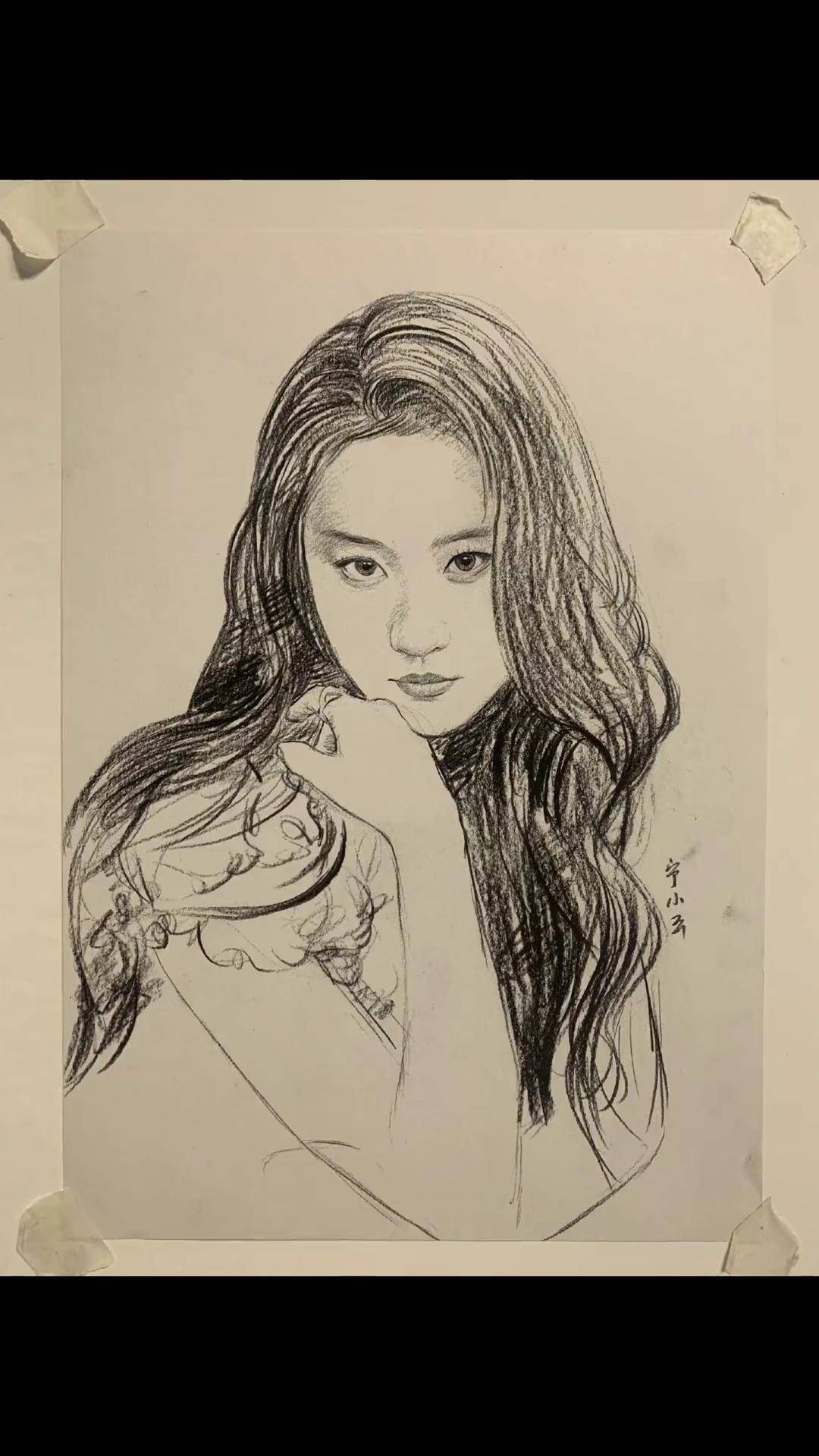 下午直播画的速写刘亦菲,喜不喜欢