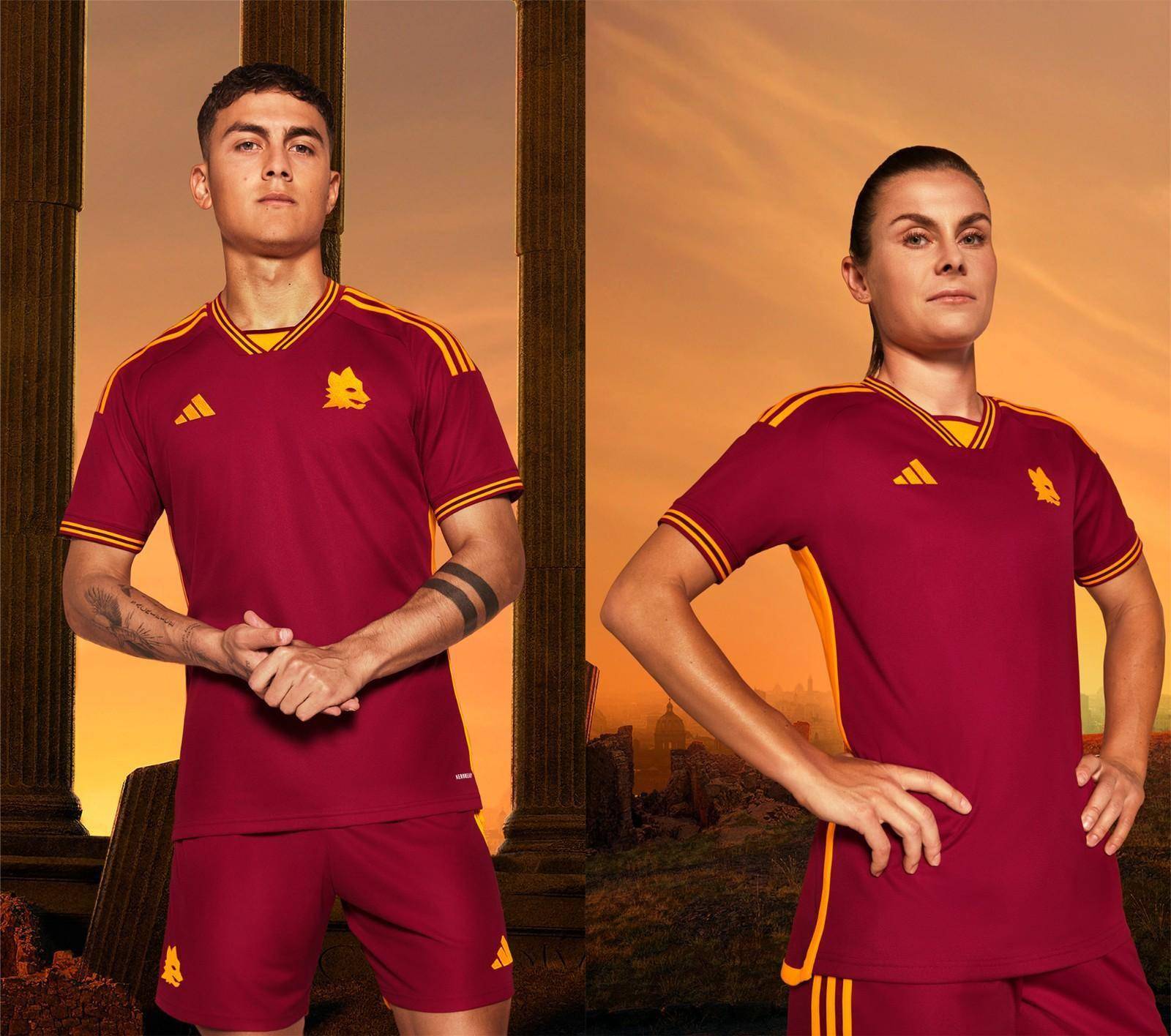 阿迪达斯推出罗马队2023/24赛季主场球衣_roma_daje_形象