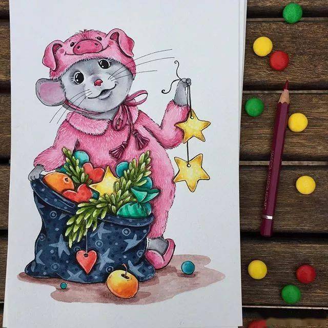 彩铅与水彩的碰撞,彩铅手绘插画,彩铅手绘小清新插画图片_视频_教程