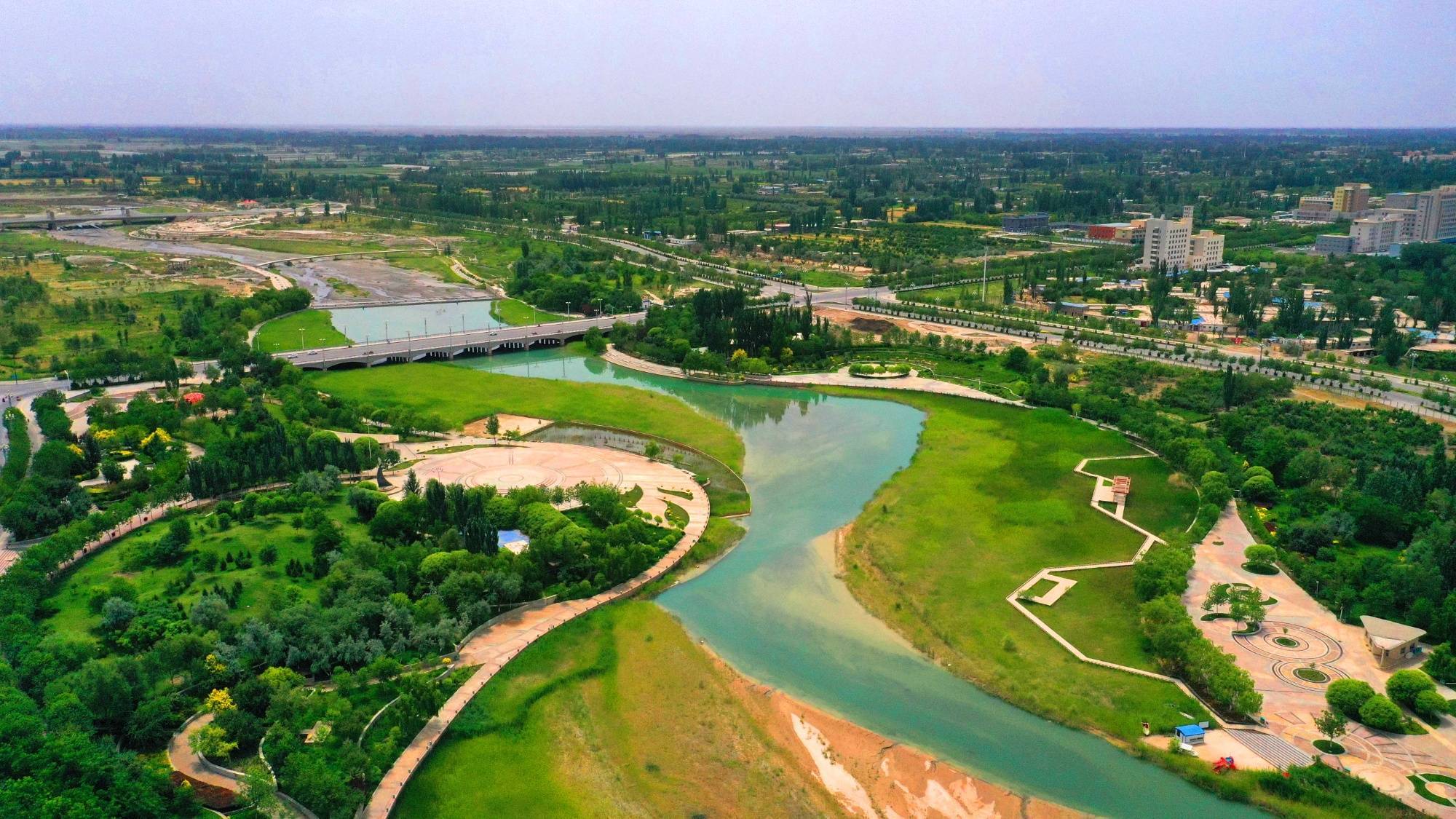 县域"新"貌|轮台:生态好 白鹭来_公园_红桥_塔里木