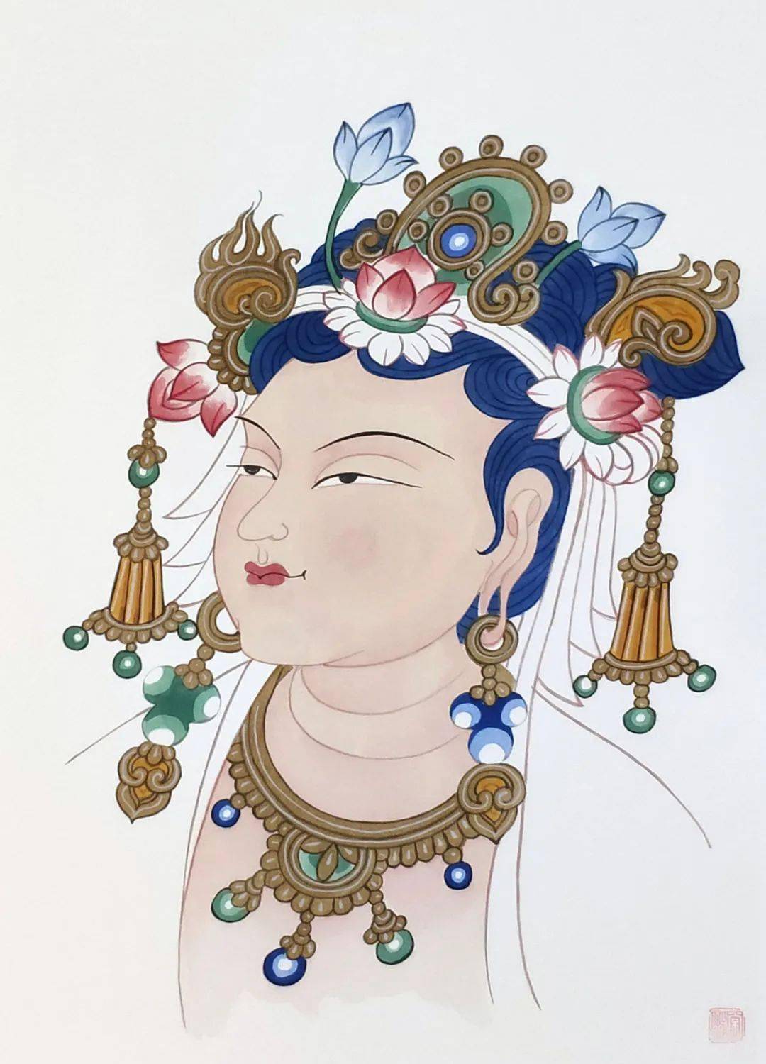 散花天女丨常沙娜版画作品赏析