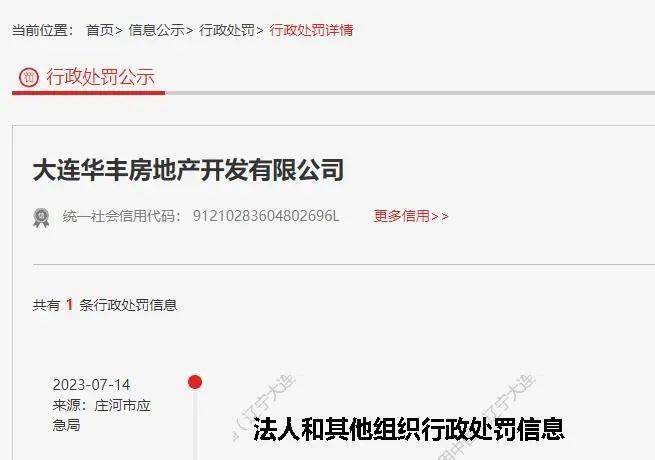 行政相对人名称:大连华丰房地产开发有限公司法定代表人:何云峰行政