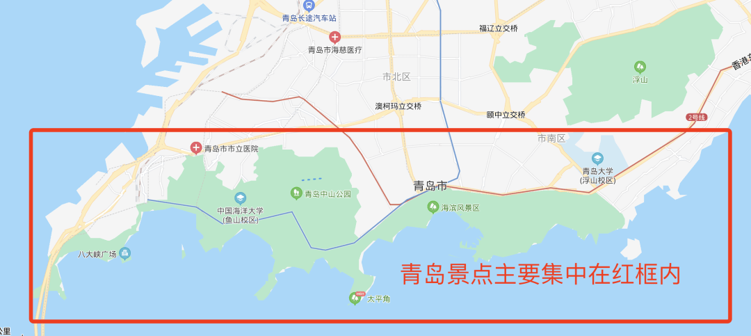 青岛五四广场位置地图图片