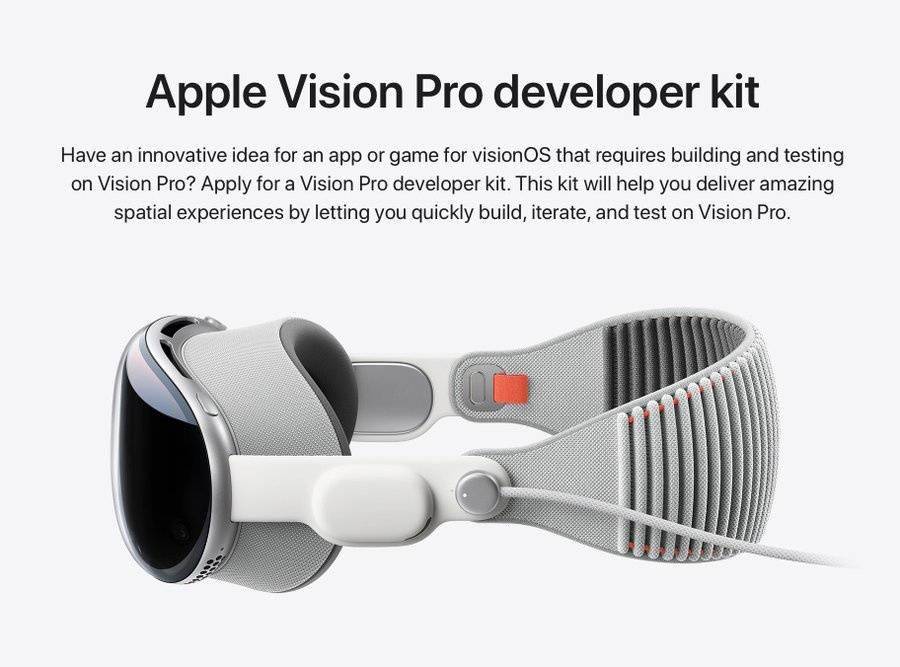 苹果今日正式接受Vision Pro头显开发套件申请 从而帮助其开发和测试应用程序