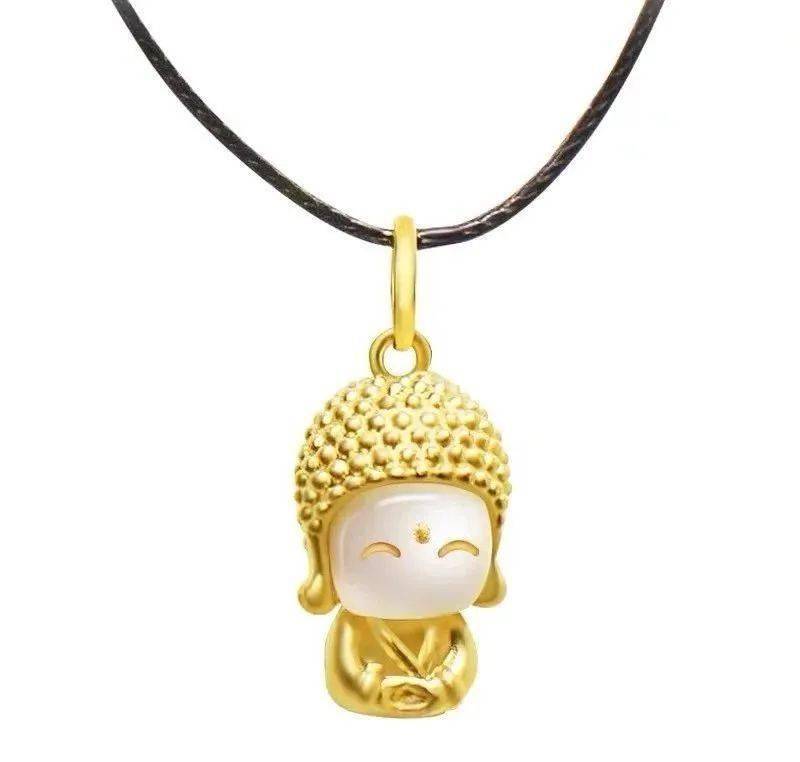 玉面开心佛黄金吊坠,故宫大师设计,限量奉请_金佛_金镶玉_时尚