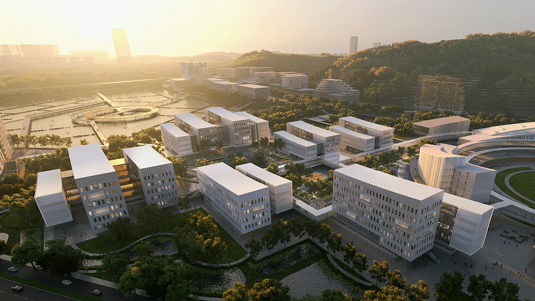 大湾区大学(滨海湾校区)选址于滨海湾新区威远岛(东莞虎门),自然生态