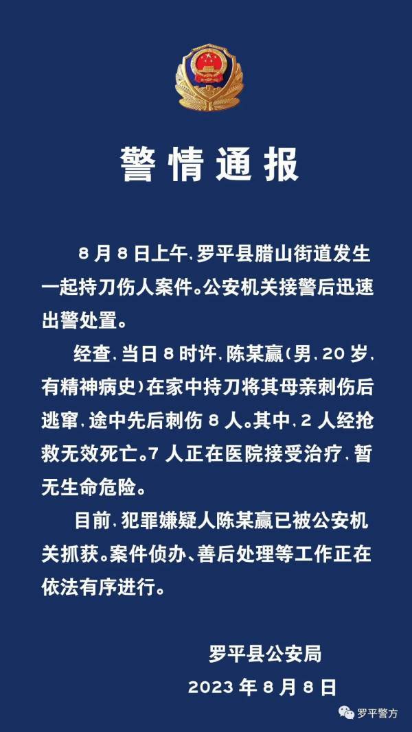 有人当街行凶砍伤多人？云南罗平警方：刺伤9人，其中2人死亡