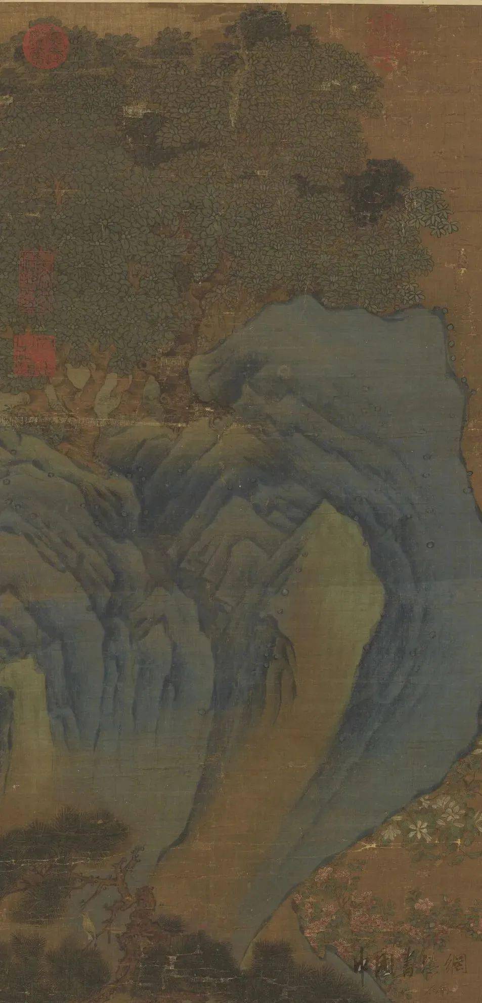 赵伯驹《停琴摘阮图》(传)