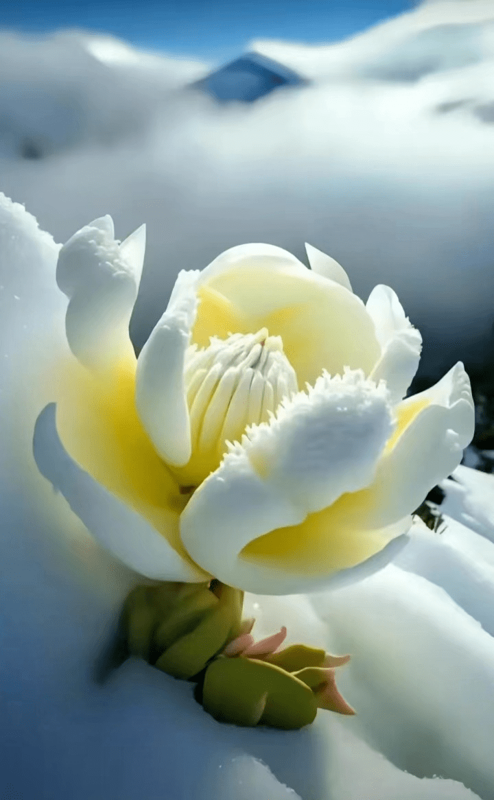 难得一见的天山雪莲花_新疆_百草_开花