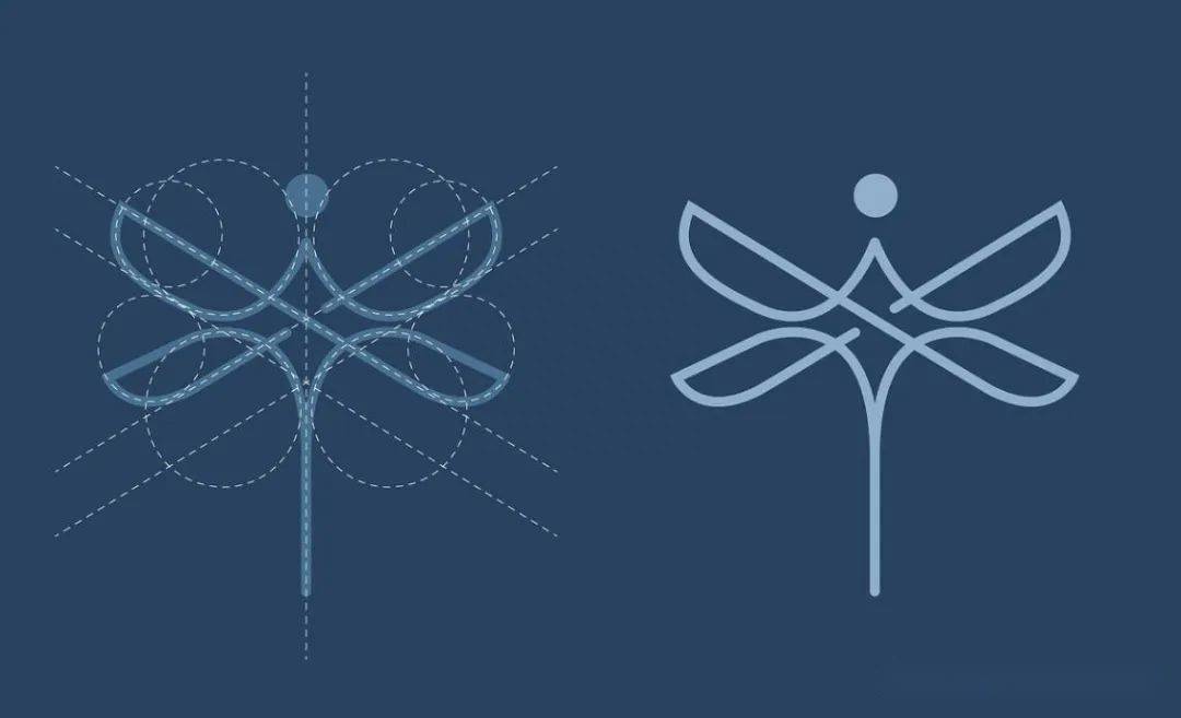 下面欣赏下这些蜻蜓元素的标志logo创意设计