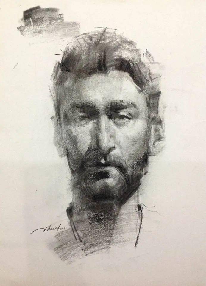 伊拉克美术老师,凯里·亚当的素描_就读于_绘画_杜胡克