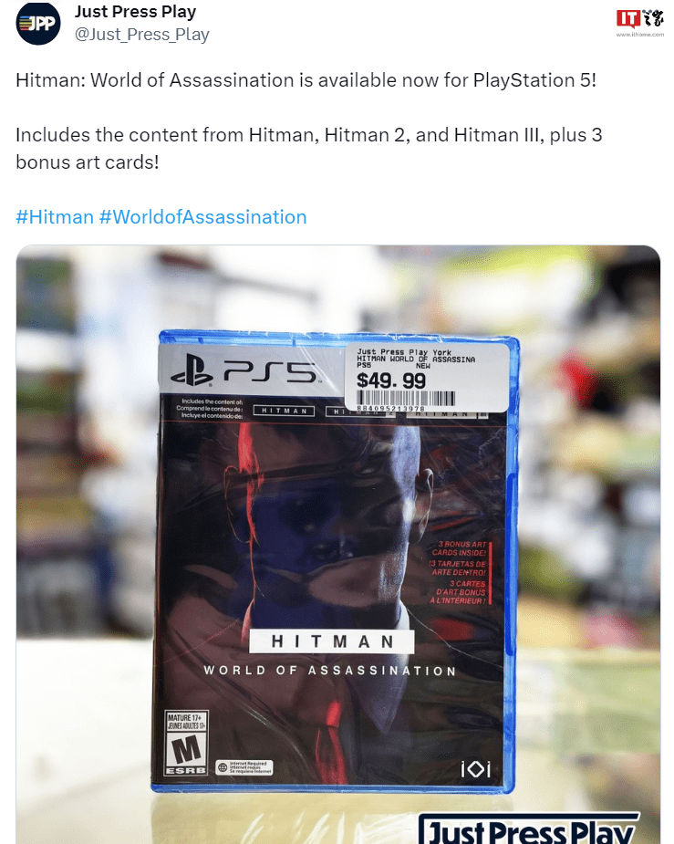《杀手：暗杀世界》PS5实体版现已发售：Steam 升级包售价 126 元