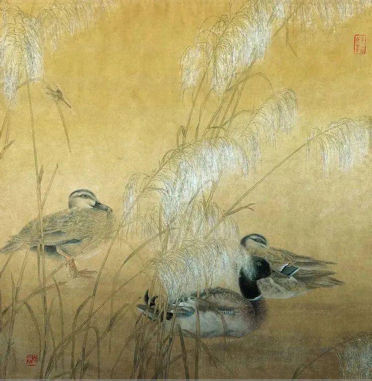 【国画天地】李大成工笔花鸟图,浑然天成的色彩,空灵缥缈~_喻继高