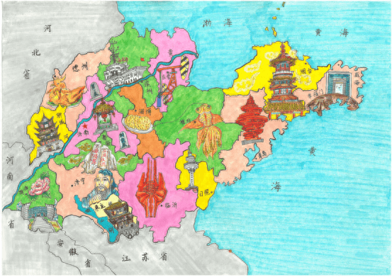 看展丨2023年威海市少儿手绘地图大赛优秀作品展开展_展览_版图_国家