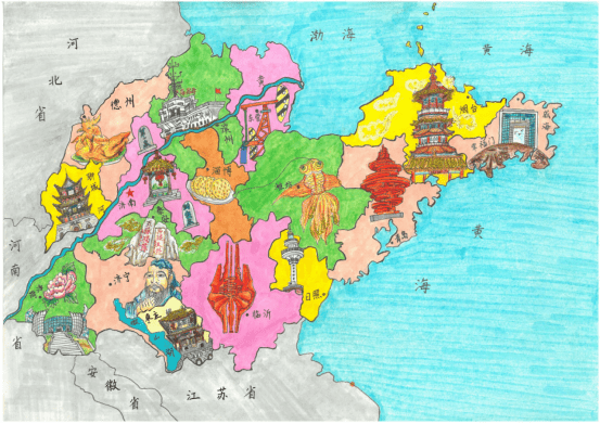 看展丨2023年威海市少儿手绘地图大赛优秀作品展开展_展览_版图_国家