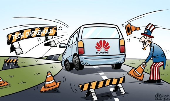 华为智能手机突破美国技术封锁的讽刺漫画引发热议_mate_领域_pro
