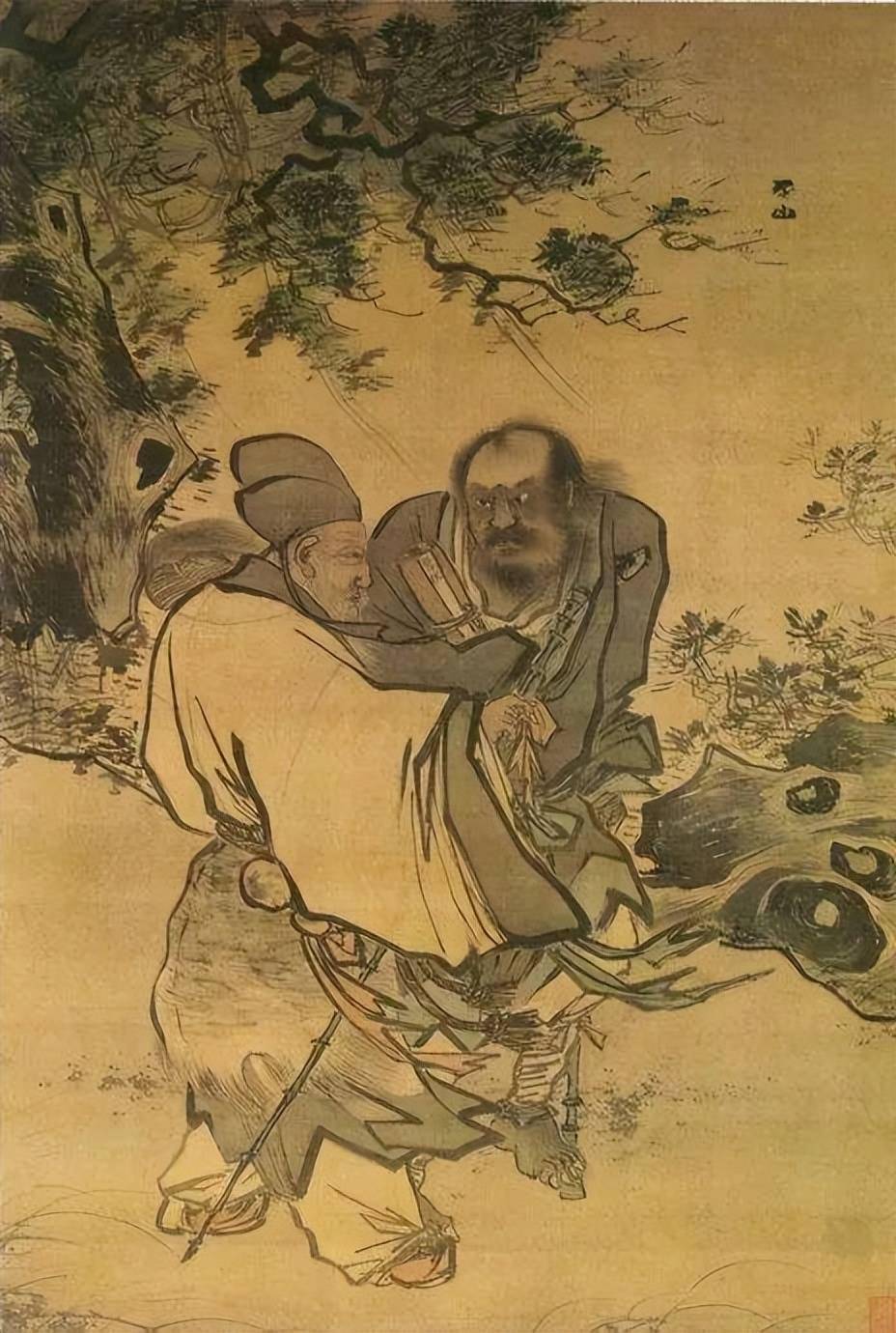 张路人物画,很有当代感,全不像古画._cm_水墨_笔墨