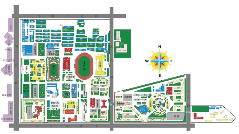 黑河学院内部地图图片