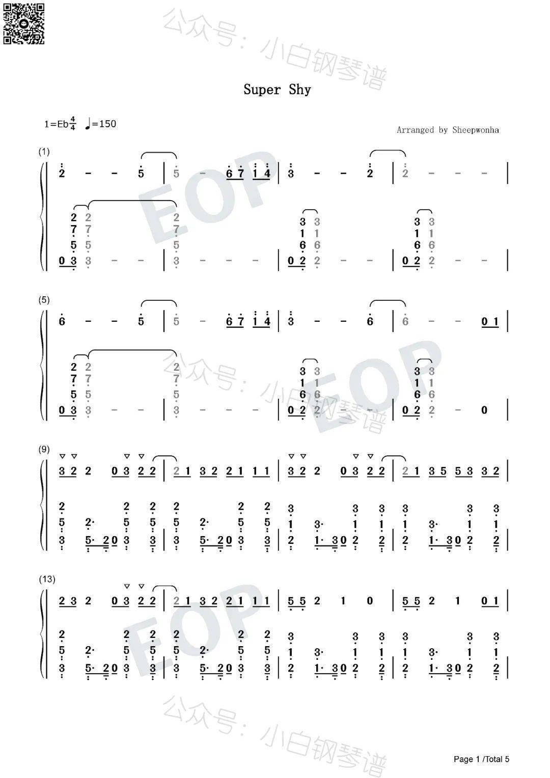 「琴谱|super shy」- newjeans(含简谱)_avicii_for_better