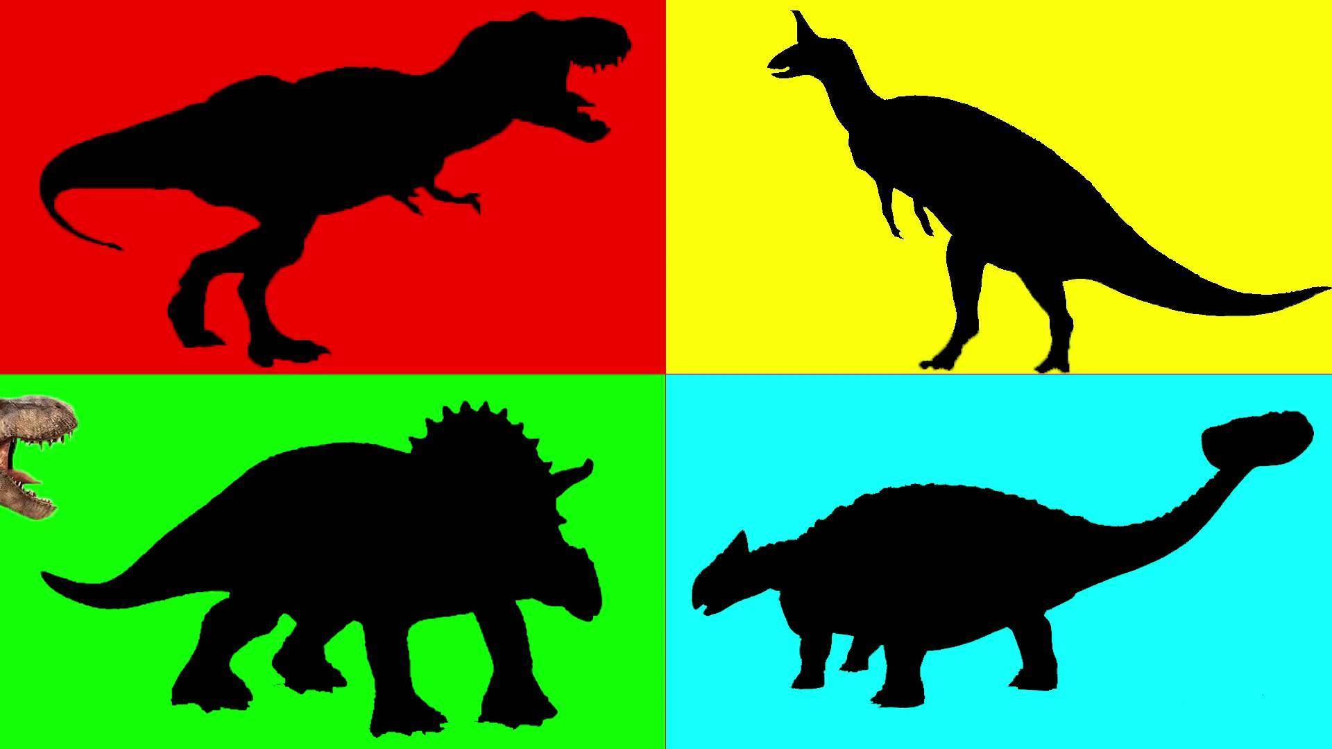 认识恐龙益智游戏!找出霸王龙三角龙的黑色影子