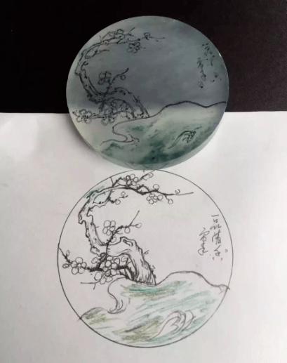 多件精美玉雕画稿欣赏,简直太美了_玉石_绘画_过程