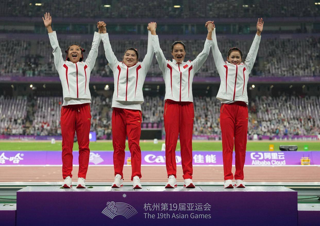 (杭州亚运会)田径——女子4x100米接力决赛赛况(2)_新华社_中国队