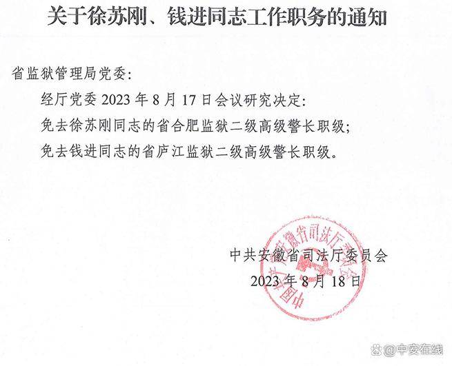 安徽2厅局最新人事