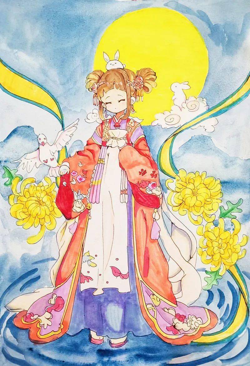 《菊花仙子伴月来》唐子悦 13岁 大艺博少儿艺术中心《希望》夏紫蕙