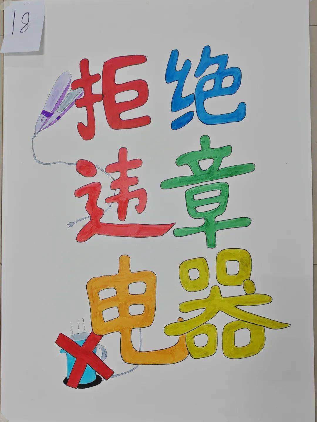 校园安全 | 违章电器海报等你来pick啦!_作品_的图片_序号