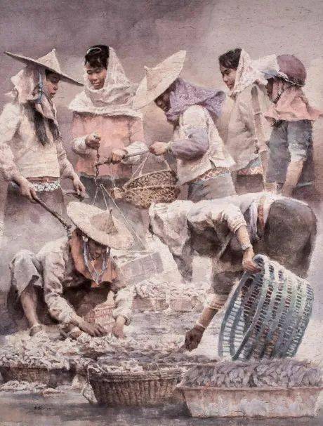 《收获的喜悦》 160cm×120cm廖剑华 广东《往昔岁月》 86cm×86cm林