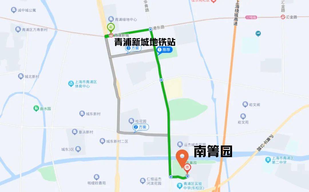 公共交通:乘坐地铁17号线至汇金路站,转乘青纪线/青黄专线/青浦12路至
