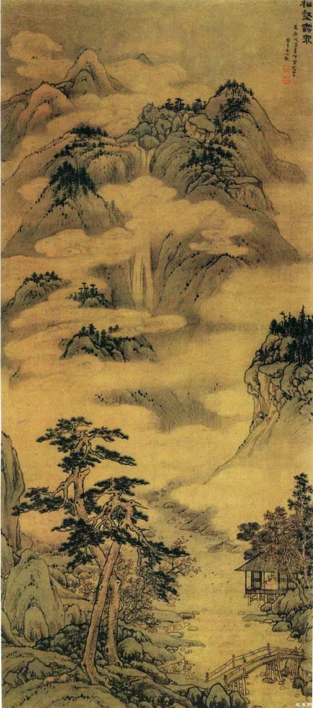 士圖 任伯年(1840-1896)黃山古松圖 清吳昌碩(1844～1927)觀瀑聽松圖