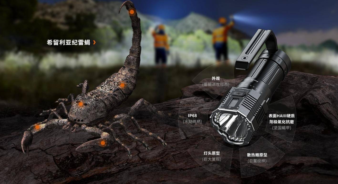 菲尼克斯fenix lr60r智能屏机械调光手电体验_搜索救援_设计_锂电池