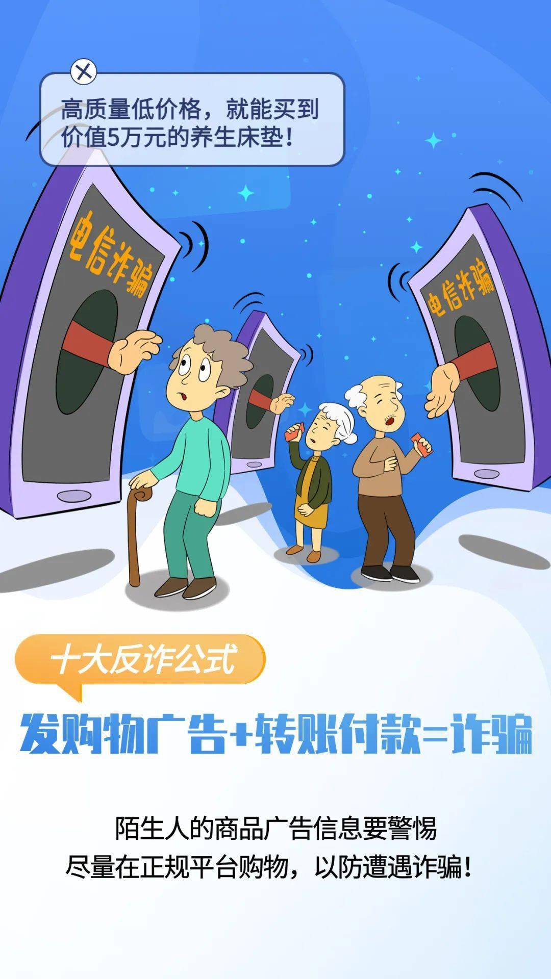 反诈宣传:将电信诈骗常见的十个"公式"画成海报,请看好您的钱袋子!