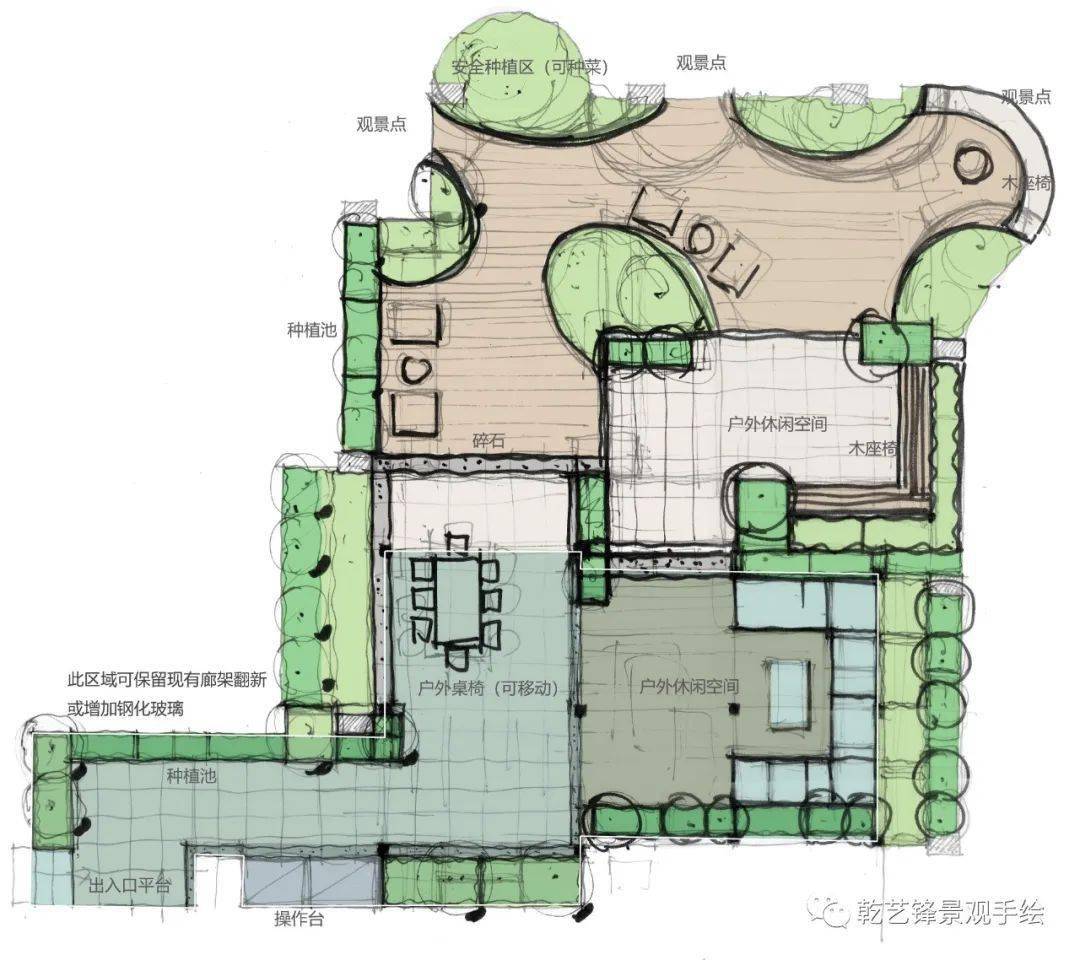 小型屋顶花园平面图图片