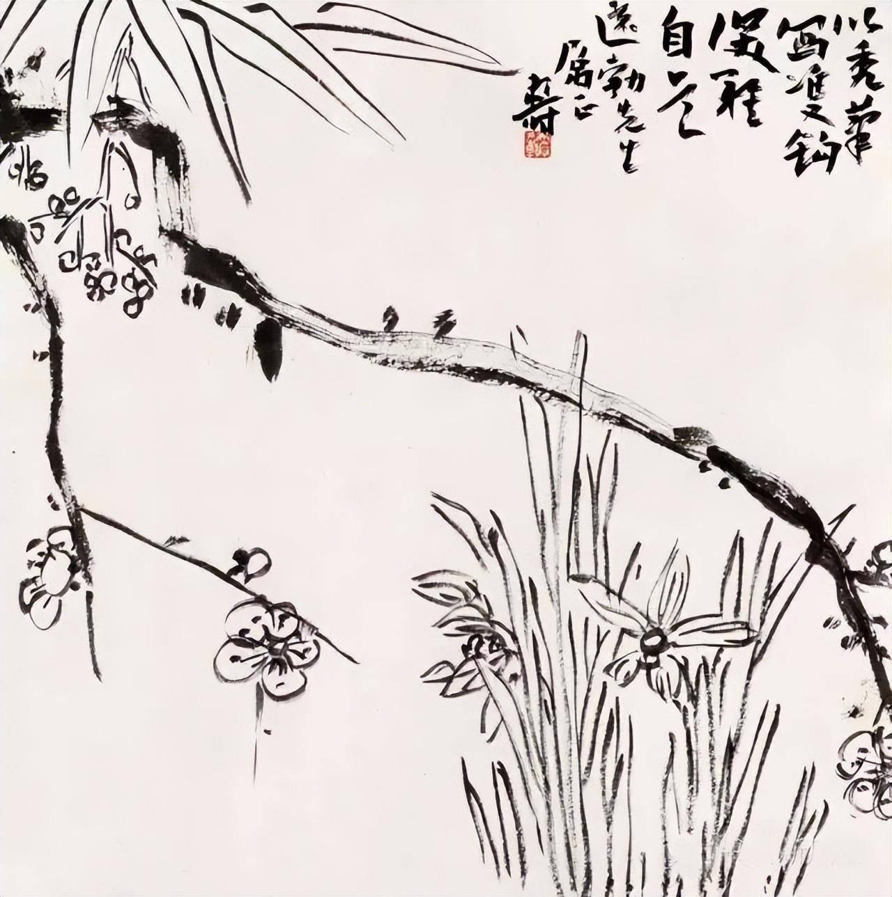潘天寿画梅,慧心妙手尽极品._吴昌硕_艺术_作品