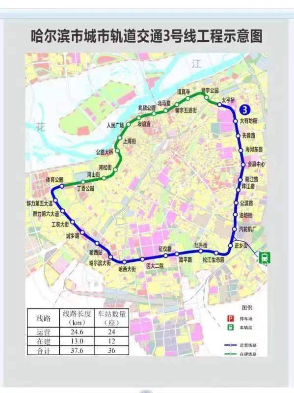 哈尔滨地铁3号线路图图片