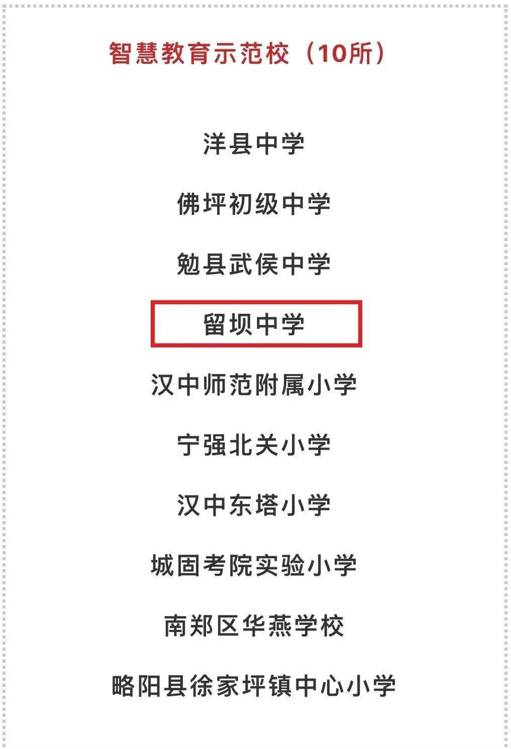 汉中市第三批智慧教育示范校和培育校名单公布,留坝中学入选智慧教育