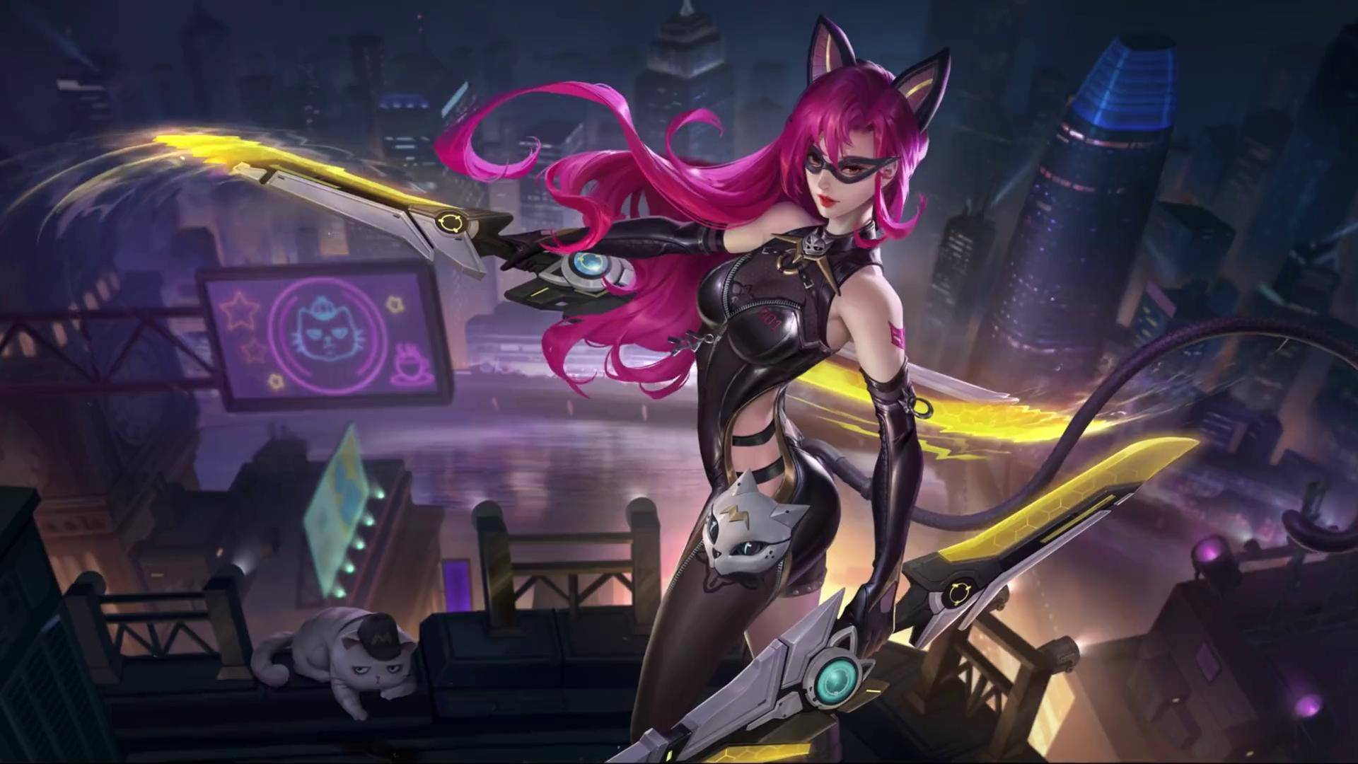 阿轲暗夜猫娘 她握着那原本属于姐姐的双刃,用姐姐的资料覆盖掉自己的
