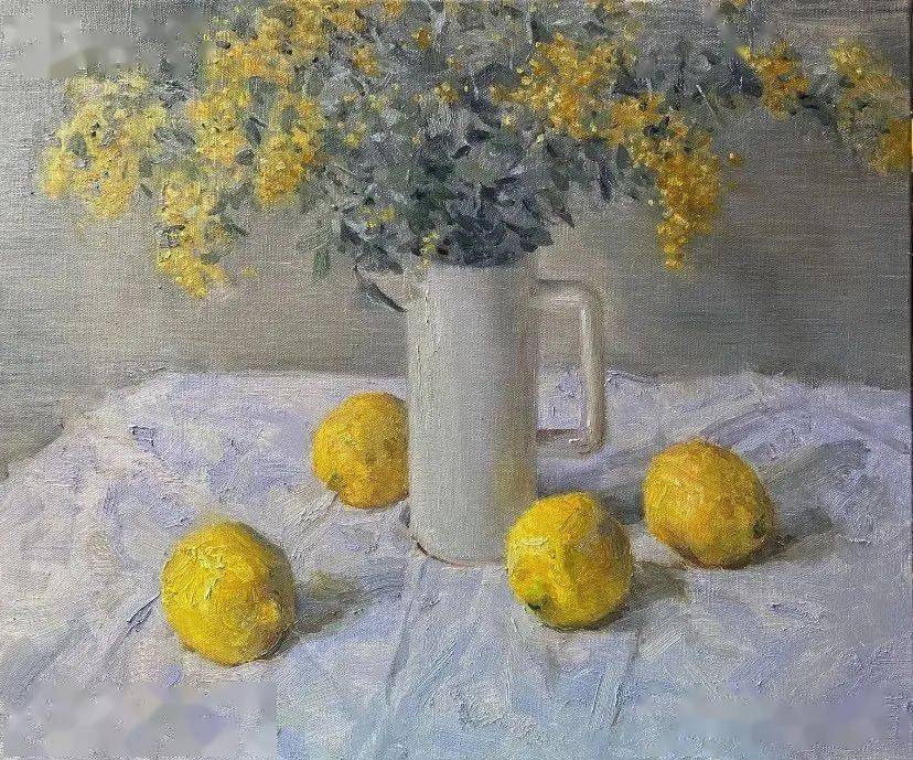 【写生啦】高级灰:颜苏平2023静物和人物写生作品欣赏_油画_布面_姓名