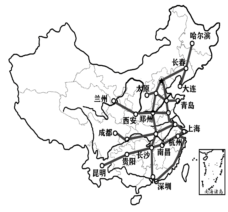 中国大陆四纵四横客运专线是指省会城市及大中城市间的长途高速铁路