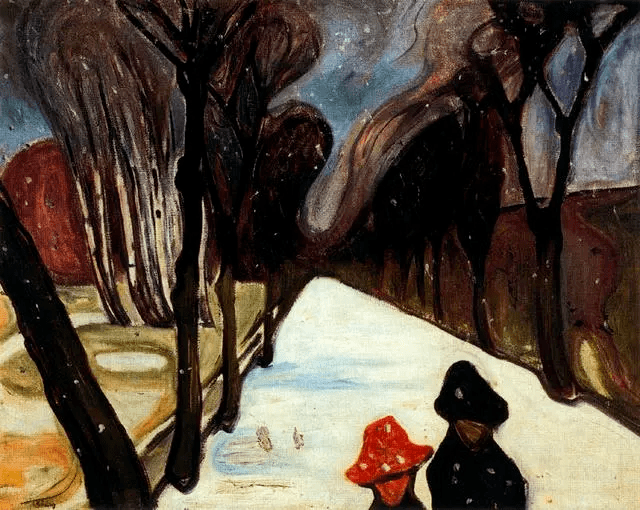 《雪球》马蒂斯《两个农妇在雪地里挖掘 》梵高《冬季景观》康定斯基
