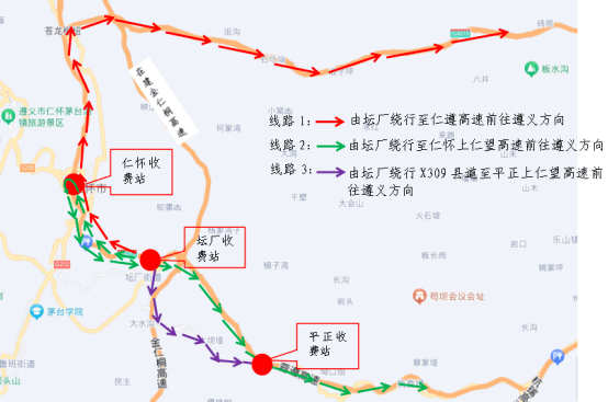 仁遵高速路线图图片