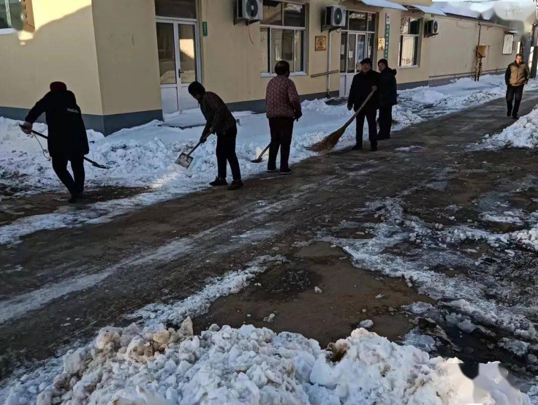 雙廟鎮雙廟鎮出動大型剷車,颳雪機等清雪機械,對各村主幹道和衛生院