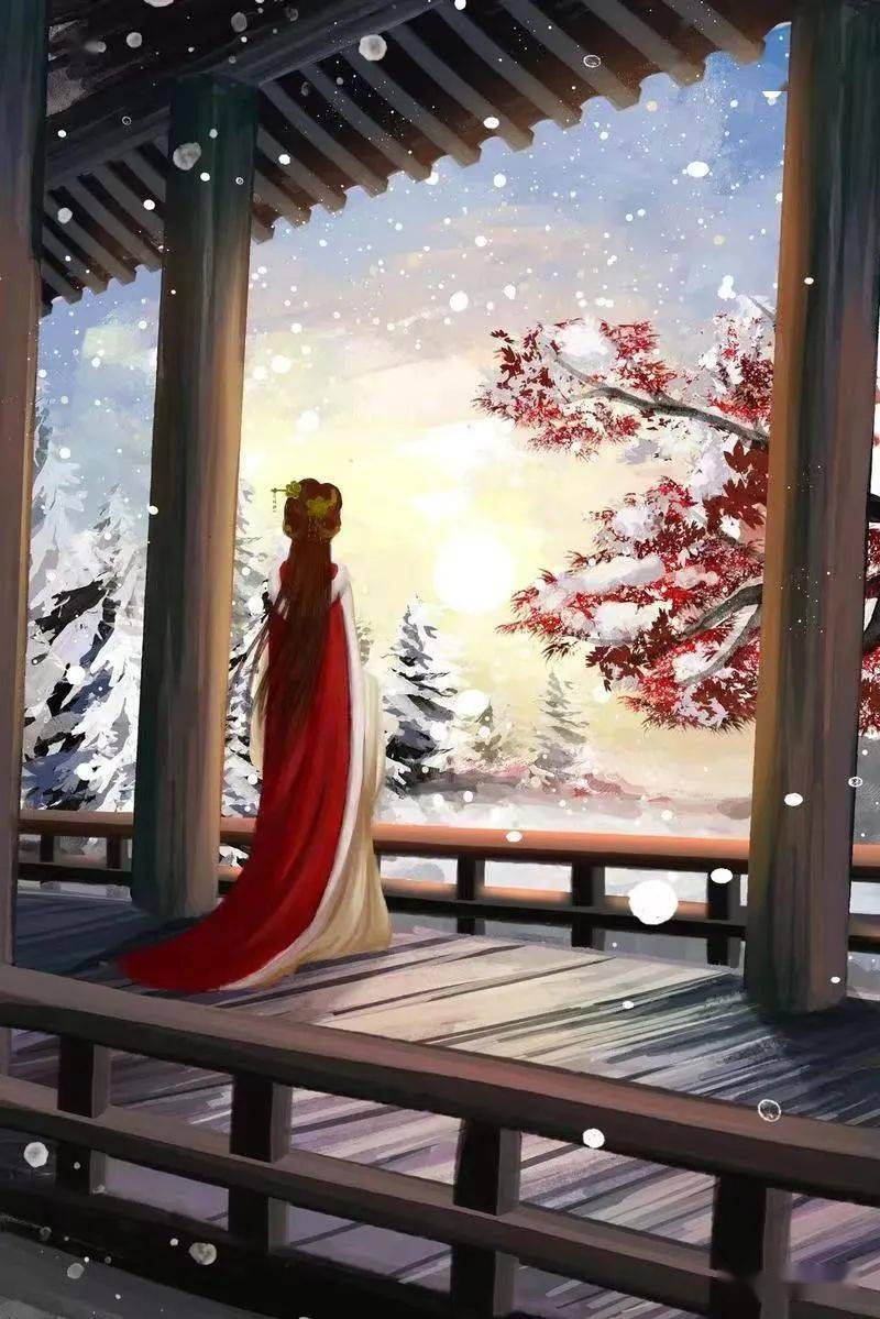 绝句专栏题图文/王喜恒飘飘洒洒落山中,雪吻枫红岭未空.